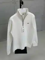 LCST Nakışlı Üç İplik Yarım Fermuarlı Sweatshirt – Beyaz - Görsel 4