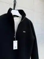 LCST Nakışlı Üç İplik Yarım Fermuarlı Sweatshirt – Siyah - Görsel 4