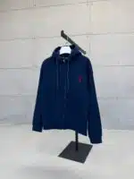 RL Nakışlı 3 İplik Kapşonlu Hoodie - Lacivert - Görsel 3