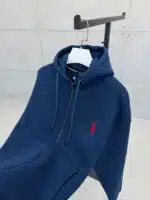 RL Nakışlı 3 İplik Kapşonlu Hoodie - Lacivert - Görsel 4