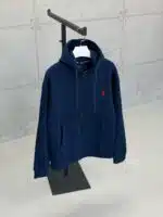 RL Nakışlı 3 İplik Kapşonlu Hoodie - Lacivert