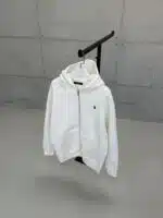 RL Nakışlı 3 İplik Kapşonlu Hoodie - Beyaz - Görsel 5