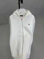 RL Nakışlı 3 İplik Kapşonlu Hoodie - Beyaz - Görsel 4