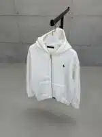 RL Nakışlı 3 İplik Kapşonlu Hoodie - Beyaz - Görsel 3