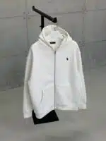 RL Nakışlı 3 İplik Kapşonlu Hoodie - Beyaz