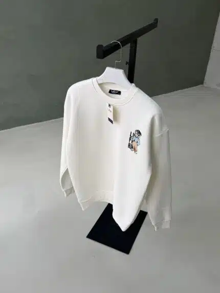 LFN Nakışlı Pıtcher Üç İplik Sweatshirt – Beyaz