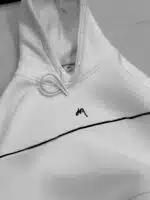 Premium İmzalı Seri Şeritli Nakışlı Kapşonlu Sweatshirt – Beyaz - Görsel 5