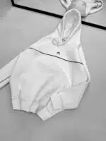 Premium İmzalı Seri Şeritli Nakışlı Kapşonlu Sweatshirt – Beyaz - Görsel 6