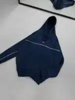 Premium İmzalı Seri Şeritli Nakışlı Kapşonlu Sweatshirt – Lacivert - Görsel 4