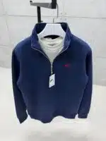 Premium İmzalı Seri Nakışlı Yarım Fermuarlı Sweatshirt – İndigo