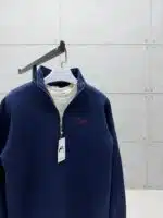 Premium İmzalı Seri Nakışlı Yarım Fermuarlı Sweatshirt – İndigo - Görsel 4