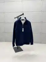 Premium İmzalı Seri Nakışlı Yarım Fermuarlı Sweatshirt – İndigo - Görsel 7