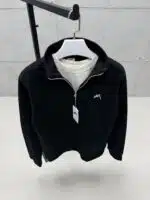 Premium İmzalı Seri Nakışlı Yarım Fermuarlı Sweatshirt – Siyah - Görsel 5