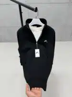 Premium İmzalı Seri Nakışlı Yarım Fermuarlı Sweatshirt – Siyah - Görsel 3