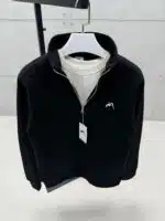 Premium İmzalı Seri Nakışlı Yarım Fermuarlı Sweatshirt – Siyah