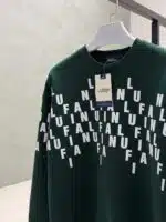 LFN Rose Kabartma Baskılı Üç İplik Sweatshirt - Koyu Yeşil - Görsel 4