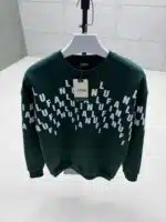 LFN Rose Kabartma Baskılı Üç İplik Sweatshirt - Koyu Yeşil - Görsel 3