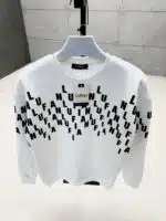 LFN Rose Kabartma Baskılı Üç İplik Sweatshirt - Beyaz - Görsel 3