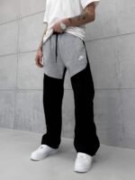Tech Fleece 5.Th Lastikli Stoper Paça Baggy Eşofman – Gri / Siyah