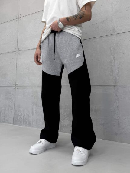 Tech Fleece 5.Th Lastikli Stoper Paça Baggy Eşofman – Gri / Siyah