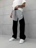 Tech Fleece 5.Th Lastikli Stoper Paça Baggy Eşofman – Gri / Siyah - Görsel 3