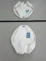 VNS Kabartma Sırt Baskılı Üç İplik Sweatshirt - Beyaz