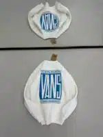 VNS Kabartma Sırt Baskılı Üç İplik Sweatshirt - Beyaz - Görsel 3