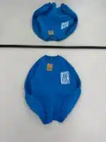 VNS Kabartma Sırt Baskılı Üç İplik Sweatshirt - Mavi