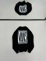 VNS Kabartma Sırt Baskılı Üç İplik Sweatshirt - Siyah - Görsel 2