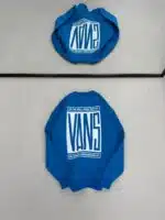 VNS Kabartma Sırt Baskılı Üç İplik Sweatshirt - Mavi - Görsel 2