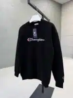 CHMP Nakışlı Kol Detaylı Üç İplik Sweatshirt – Siyah - Görsel 3