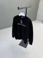 CHMP Nakışlı Kol Detaylı Üç İplik Sweatshirt – Siyah