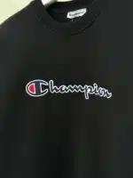 CHMP Nakışlı Kol Detaylı Üç İplik Sweatshirt – Siyah - Görsel 5