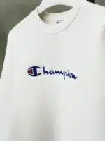 CHMP Nakışlı Kol Detaylı Üç İplik Sweatshirt – Beyaz - Görsel 5