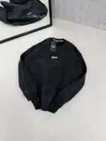 ST Nakışlı Yıkamalı Üç İplik Sweatshirt – Siyah - Görsel 2