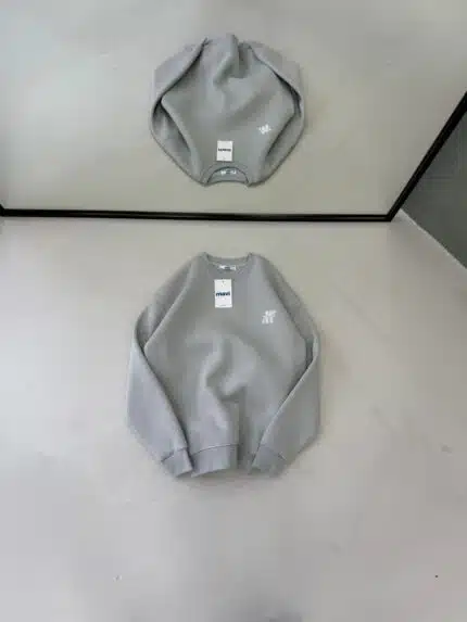 M Enjeksiyon Baskılı Üç İplik Sweatshirt – Gri