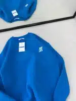 M Enjeksiyon Baskılı Üç İplik Sweatshirt – Mavi - Görsel 3