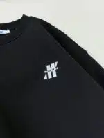 M Enjeksiyon Baskılı Üç İplik Sweatshirt – Siyah - Görsel 3