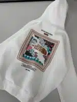 THE NF Kabartma Sırt Baskılı Kapşonlu Üç İplik  Sweatshirt – Beyaz - Görsel 4