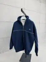 Premium İmzalı Seri Nakışlı 3 İplik Kapşonlu Hoodie - Lacivert - Görsel 3