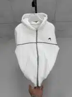 Premium İmzalı Seri Nakışlı 3 İplik Kapşonlu Hoodie - Beyaz - Görsel 4