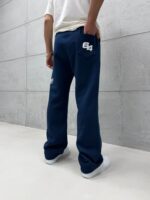 Premium Shootingstar64 Kabartma Baskılı Stoper Paça Baggy 3 İplik Eşofman – İndigo - Görsel 8