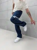 Premium Shootingstar64 Kabartma Baskılı Stoper Paça Baggy Eşofman – İndigo - Görsel 4