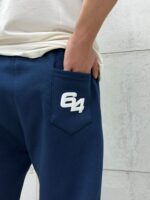 Premium Shootingstar64 Kabartma Baskılı Stoper Paça Baggy 3 İplik Eşofman – İndigo - Görsel 9