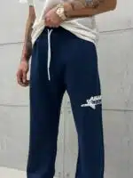 Premium Shootingstar64 Kabartma Baskılı Stoper Paça Baggy Eşofman – İndigo - Görsel 6