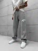 Premium Shootingstar64 Kabartma Baskılı Stoper Paça Baggy Eşofman – Gri