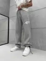 Premium Shootingstar64 Kabartma Baskılı Stoper Paça Baggy Eşofman – Gri - Görsel 4