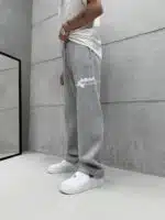 Premium Shootingstar64 Kabartma Baskılı Stoper Paça Baggy Eşofman – Gri - Görsel 5