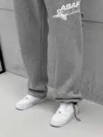 Premium Shootingstar64 Kabartma Baskılı Stoper Paça Baggy Eşofman – Gri - Görsel 9