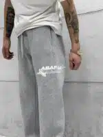 Premium Shootingstar64 Kabartma Baskılı Stoper Paça Baggy Eşofman – Gri - Görsel 6